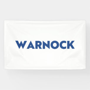 Reverend Warnock Georgia Senat Absturz blau weiß Banner