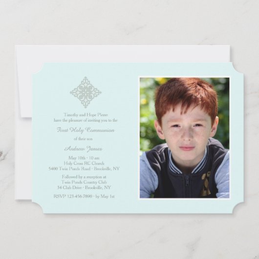 Reverent Cross Religious Foto Einladung (Vorderseite)