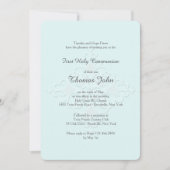 Reverent Cross Religious Invitation Blue Einladung (Vorderseite)