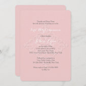 Reverent Cross Religious Invitation Pink Einladung (Vorne/Hinten)