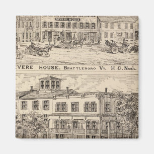 Reverhouse und Crosby Block in Brattleboro Magnet