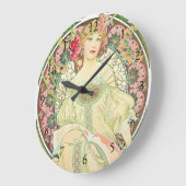 Reverie Champagne Advertising Alphonse Mucha Große Wanduhr (Winkel)