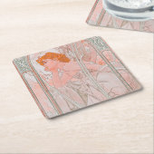 Reverie du Soir (1899) von Alphonse Mucha Rechteckiger Pappuntersetzer (angewinkelt)