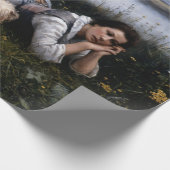 Reverie (Mädchen, die mit ihrem Hund auf der Gras Geschenkpapier (Ecke)