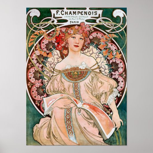 Reverie von Alphonse Mucha Decorative Poster (Vorne)