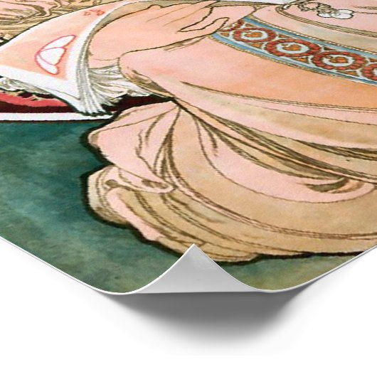 Reverie von Alphonse Mucha Decorative Poster (Ecke)