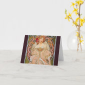 Reverie von Alphonse Mucha Note Card Karte (Gelbe Blume)