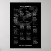 REVERSE Black Und-Wedding | 14 Sitzplan Poster (Vorne)
