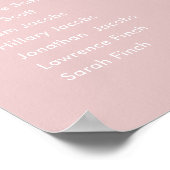 REVERSE Blush Ampersand Hochzeit | 14 Sitzplan Poster (Ecke)