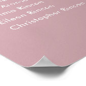 REVERSE Mauve Ampersand Hochzeit | 12 Sitzplan Poster (Ecke)