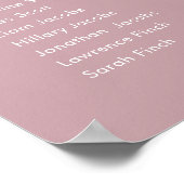 REVERSE Mauve-Et-Zeichen-Hochzeit | Sitzordnung fü Poster (Ecke)