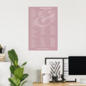 REVERSE Mauve-Et-Zeichen-Hochzeit | Sitzordnung fü Poster (Heimbüro)
