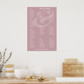 REVERSE Mauve-Et-Zeichen-Hochzeit | Sitzordnung fü Poster (Küche)