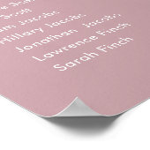REVERSE Mauve-Etikett Hochzeit | 14 Sitzplan Poster (Ecke)