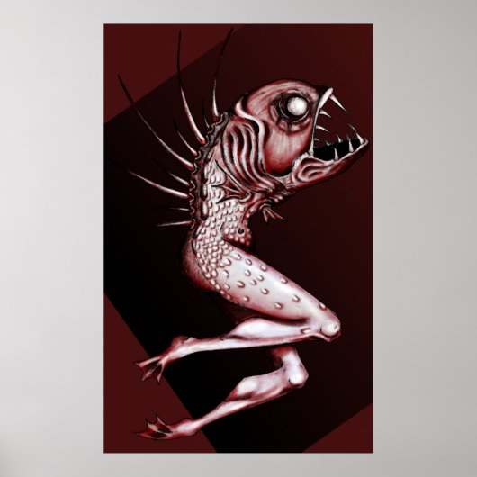 Reverse Mermaid zeichnend Kunstdruck Poster (Vorne)