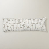 Reverse Warme Gray Retro geometrisches Muster Seitenschläferkissen (Rückseite)