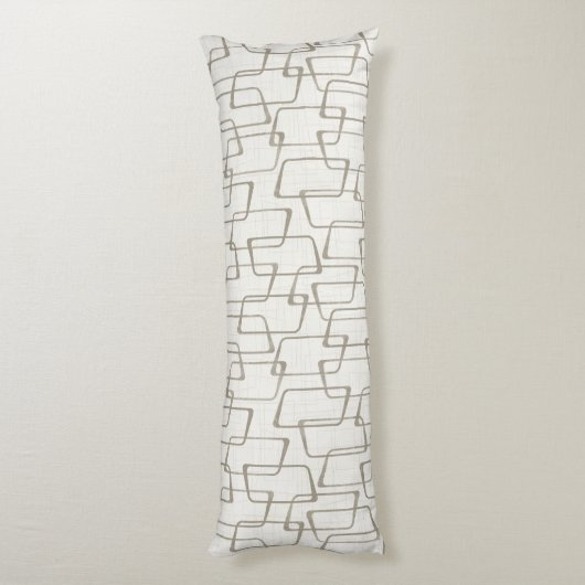 Reverse Warme Gray Retro geometrisches Muster Seitenschläferkissen (Rückseite (Vertikal))