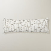 Reverse Warme Gray Retro geometrisches Muster Seitenschläferkissen (Vorderseite)