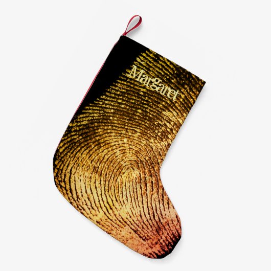 Reversed Loop Fingerprint Small Christmas Stocking Kleiner Weihnachtsstrumpf (Vorderansicht (hängend))