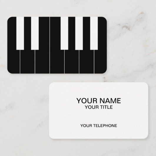 Reversed Piano Keys Visitenkarte (Vorne/Hinten)