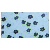 Reversible blaue Flora Pillow Hüllen Kissenbezug (Vorderseite-Rechts)