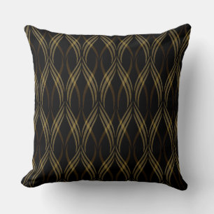 Reversible Cappuccino Brown Ribbons Throw Kissen