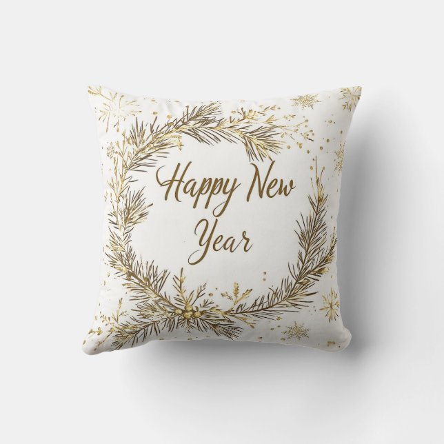 Reversible Christmas & New Year Pillow Kissen (Rückseite)