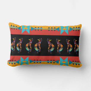 Reversible Colorful Kokopelli Southwestern Lendenkissen