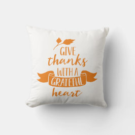 Reversible Geben Dank mit einem dankbaren Herz Kissen