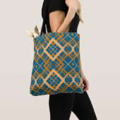 Reversible Geometric Diamond Pattern Teal Black  Tasche (Von Nahem)