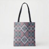 Reversible Geometric Diamond Sage Green Slate Blue Tasche (Vorderseite)