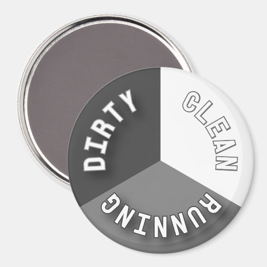 Reversible Geschirrspüler Grau, sauber, dreckig Magnet (Vorderseite/Rückseite)