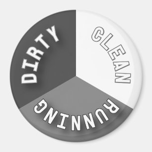 Reversible Geschirrspüler Grau, sauber, dreckig Magnet