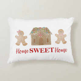 Reversible Gingerbrot Weihnachten mit Kariertem Ro Dekokissen