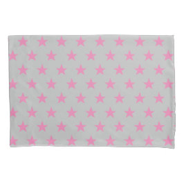 Reversible Grau und Rosa Star Kissenbezug