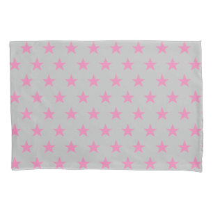 Reversible Grau und Rosa Star Kissenbezug