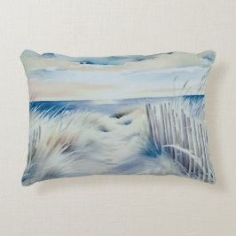 Reversible "Hamptons" Beach Path Accent Pillow Dekokissen
