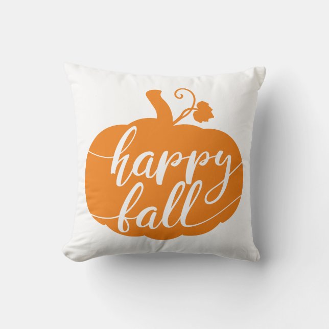 Reversible Happy Fall Pumpkin Kissen (Vorderseite)
