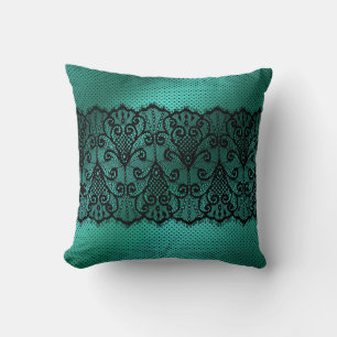 Reversible Jade Lace Decorative Kissen