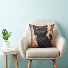 Reversible Kitten Pumpkin Herbstfallen Halloween Kissen