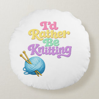 Reversible Knitting Crochet Round Pillow Rundes Kissen