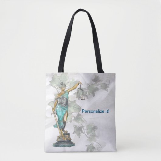 Reversible Lady Justice und 3D Veritas on Blue Tasche (Vorderseite)
