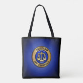 Reversible Lady Justice und 3D Veritas on Blue Tasche (Rückseite)