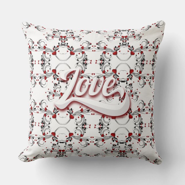 Reversible Liebe Pillow Valentinstag Kissen (Vorderseite)