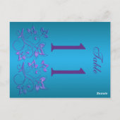 Reversible Lila und blaue Tischnummer (Rückseite)