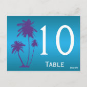 Reversible Lila und blaue Tischnummer (Rückseite)