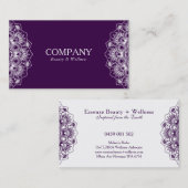 Reversible Mandala lila und weiß Visitenkarte (Vorne/Hinten)