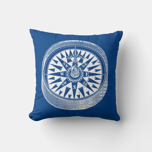 Reversible Mariners Compass Pillow Kissen (Vorderseite)