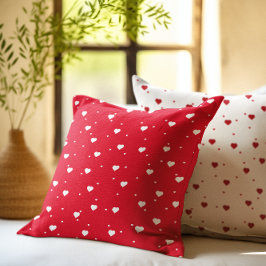 Reversible Muster des weißen und roten Herzens Kissen