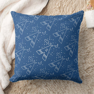 Reversible Navy und Baby Blue Tribal Tepee Pillow Kissen